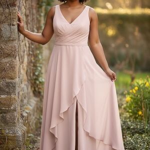 Azazie Blush Maxi Dress